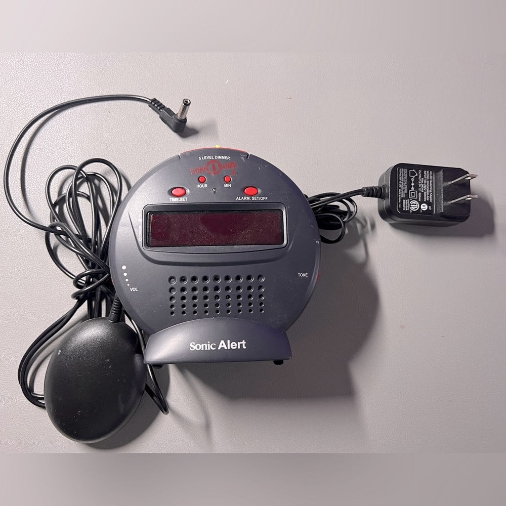 Sonic alert alarm clock with bed shaker